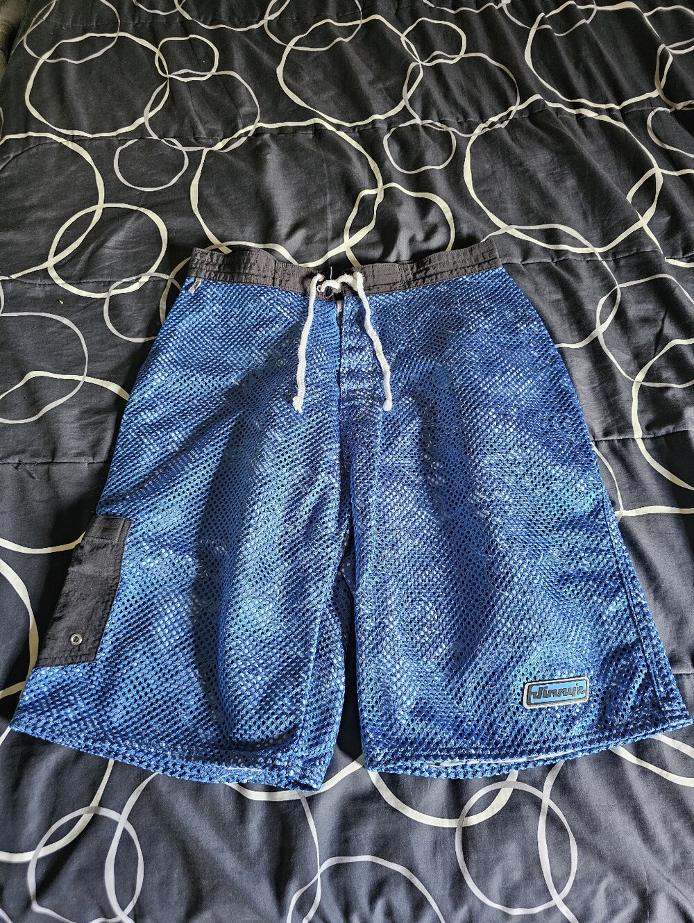 Vintage Y2K Jimmy'z Swimming Trunks Beach Board Shorts Size 32 - Blue Nylon Mesh